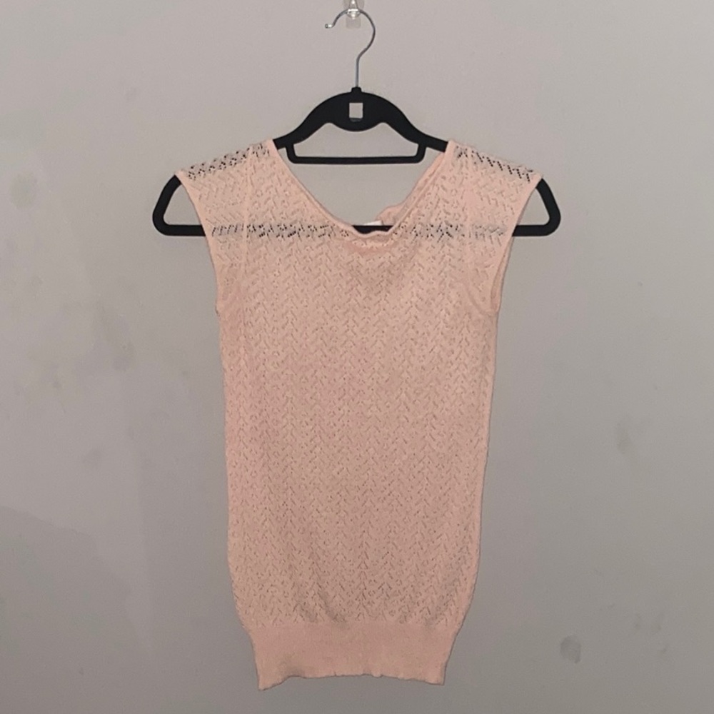 Pink Sleeveless Knit Top